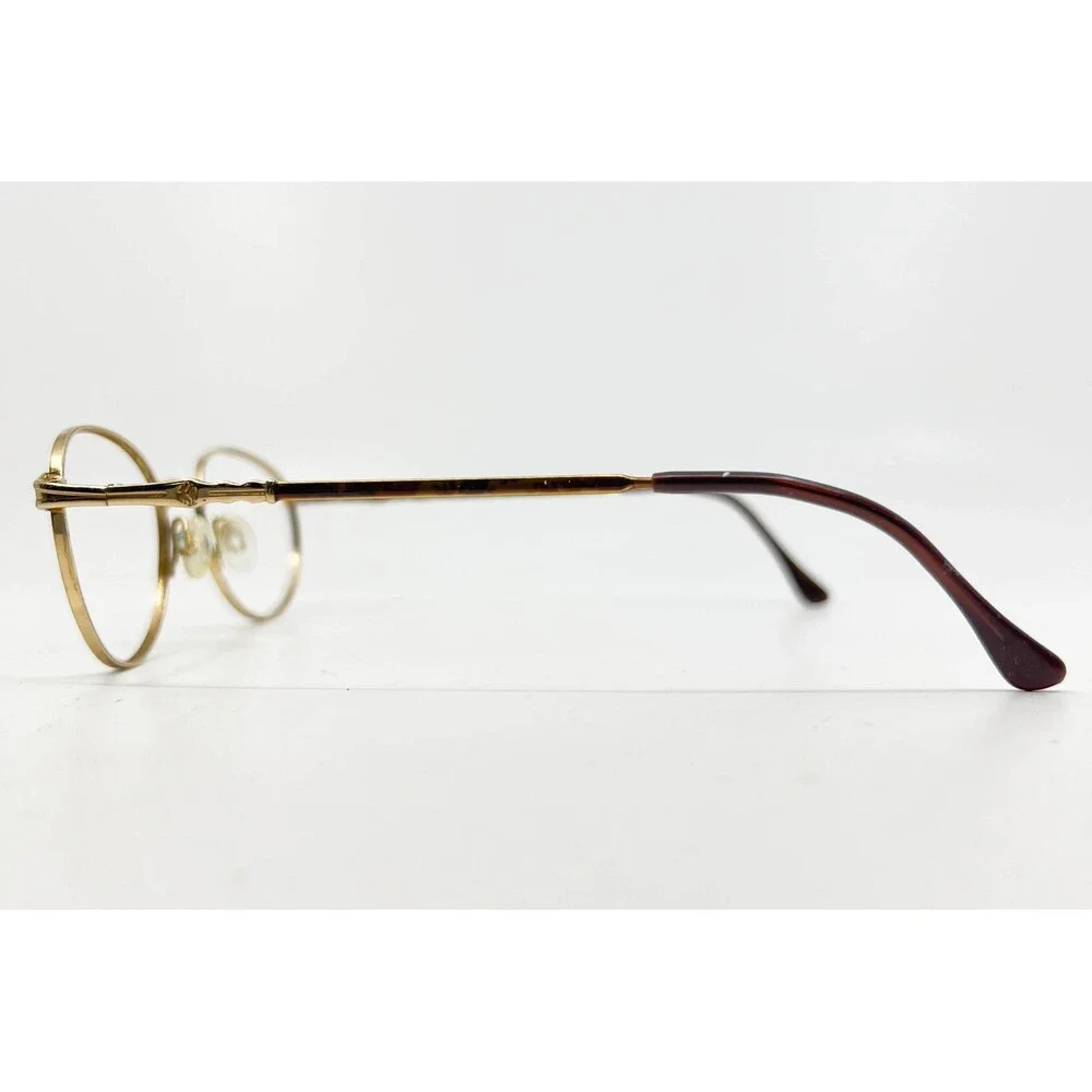 Anne Klein 6001 K1047 Gold Oval Eyeglasses 52-19-135 Women Made in Italy